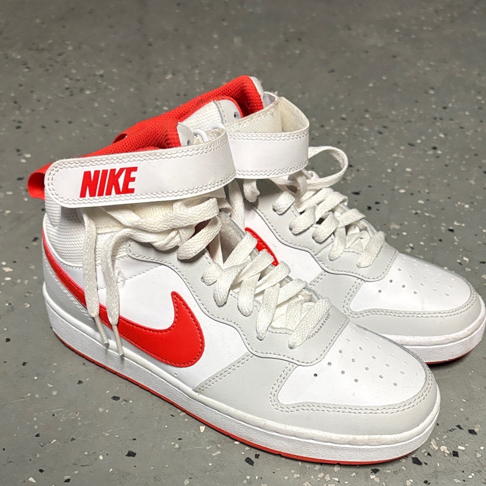 Nike Kids White and Red Sneakers